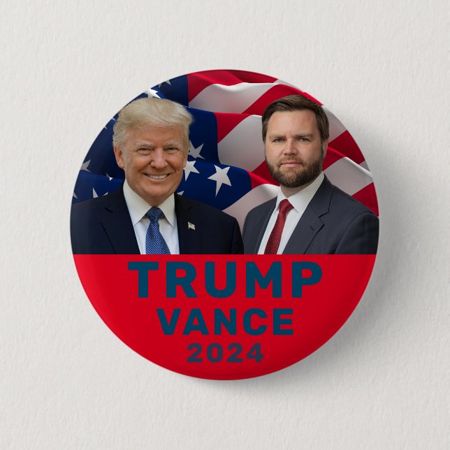 Chapa Redonda De 5 Cm Trump Vance  (Anverso)