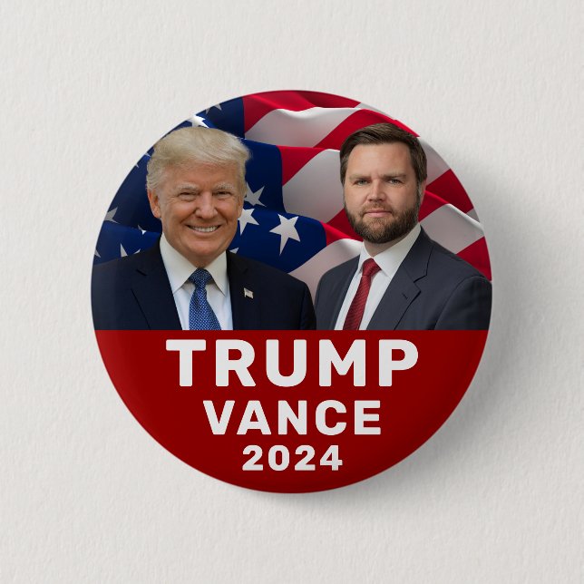 Chapa Redonda De 5 Cm Trump Vance 2024 (Anverso)