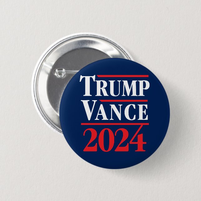 Chapa Redonda De 5 Cm Trump Vance 2024 (Anverso y reverso)