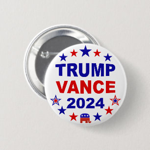 Chapa Redonda De 5 Cm Trump Vance 2024