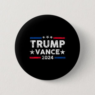 Chapa Redonda De 5 Cm Trump Vance 2024 Apoyando a Trump Re-elec