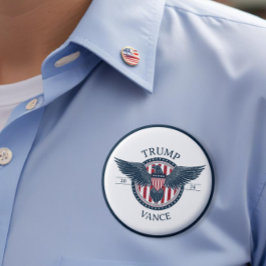 Chapa Redonda De 5 Cm Trump Vance 2024 Para Presidente Pin