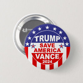 CHAPA REDONDA DE 5 CM TRUMP VANCE 2024 SAVE AMÉRICA