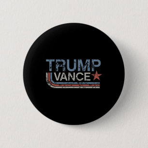 Chapa Redonda De 5 Cm Trump Vance 2025 Vintage Grunge Retro Franja Retro