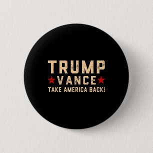 Chapa Redonda De 5 Cm Trump Vance (Delante Y Roto) Se Va A Llevar Un Fel