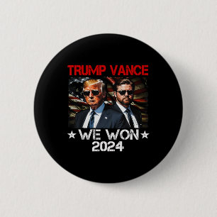Chapa Redonda De 5 Cm Trump Vance Ganamos Ganar Día de Inauguración 2025
