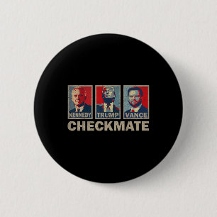 Chapa Redonda De 5 Cm Trump Vance Kennedy Checkmate 2024