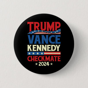 Chapa Redonda De 5 Cm Trump Vance Kennedy Jaque Mate Elección 2025 Repub