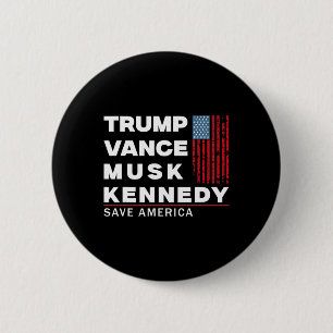 Chapa Redonda De 5 Cm Trump Vance Musk Kennedy Salve a Estados Unidos 20