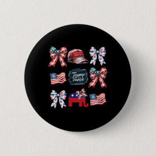 Chapa Redonda De 5 Cm Trump vota por la victoria de Coquette