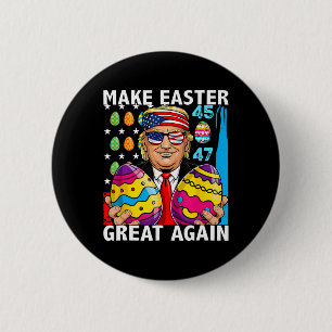 Chapa Redonda De 5 Cm Trump vuelve a hacer grande la Pascua 45 47 huevo 