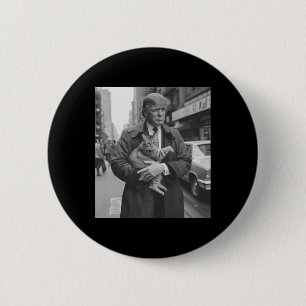 Chapa Redonda De 5 Cm Trump Y Cat Graciosos