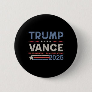 Chapa Redonda De 5 Cm Trump y Vance Presidente Día de Inauguración 2025 
