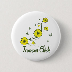 Chapa Redonda De 5 Cm Trumpet Chick