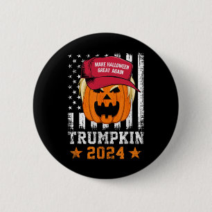 Chapa Redonda De 5 Cm Trumpkin 2025 Usa Haz De Nuevo Grande El Halloween