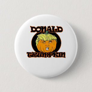 Chapa Redonda De 5 Cm Trumpkin disfraz de Donald Halloween