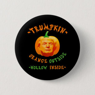 Chapa Redonda De 5 Cm Trumpkin Funny Halloween Classic