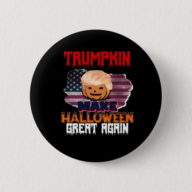 Chapa Redonda De 5 Cm Trumpkin Halloween Classic (Anverso)