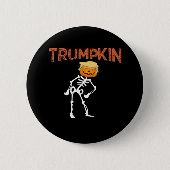 Chapa Redonda De 5 Cm Trumpkin Halloween Funny Classic (Anverso)