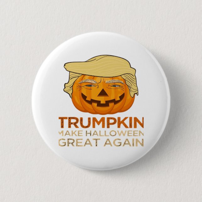 Chapa Redonda De 5 Cm Trumpkin Halloween Funny Classic (Anverso)