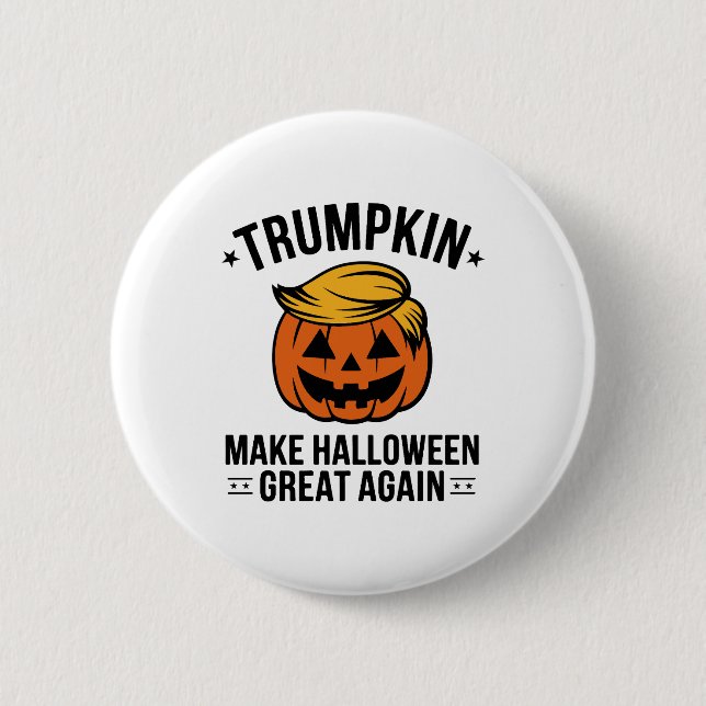 Chapa Redonda De 5 Cm Trumpkin, regalo de Trump Halloween, Trumpkin Make (Anverso)