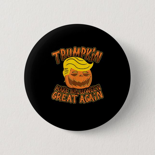 Chapa Redonda De 5 Cm Trumpkin vuelve a hacer de Halloween una gran nove (Anverso)