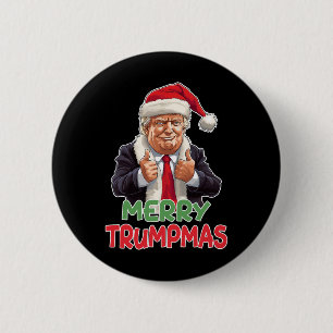 Chapa Redonda De 5 Cm Trumpmas - Santa Claus Donald Trump