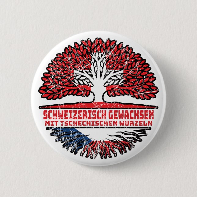 Chapa Redonda De 5 Cm Tschechien Tschechisch Schweizer Schweiz Baum (Anverso)