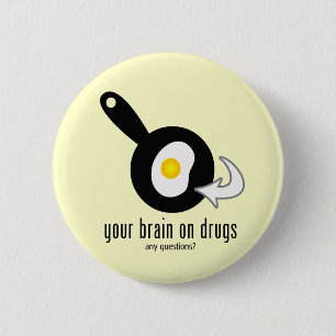 Chapa Redonda De 5 Cm Tu cerebro contra las drogas