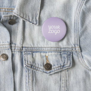 Chapa Redonda De 5 Cm Tu logotipo y ombre moderno simple Lavanda