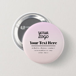 Chapa Redonda De 5 Cm Tu logotipo y texto | Pink & Peach Ombre