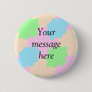 Chapa Redonda De 5 Cm Tu mensaje aquí agregar texto nombre boho colorido