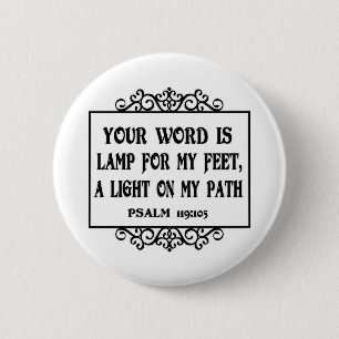 Chapa Redonda De 5 Cm Tu palabra es una lámpara para mis pies, una luz e