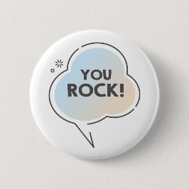 Chapa Redonda De 5 Cm Tú rock texto en nube de chat emoji