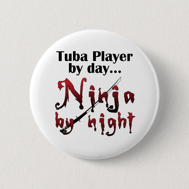 Chapa Redonda De 5 Cm Tuba Player by Day... (Anverso)