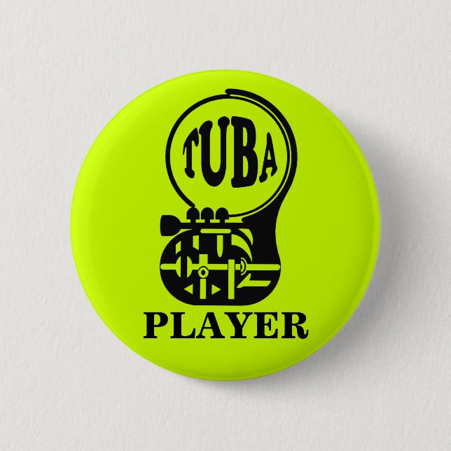 Chapa Redonda De 5 Cm TUBA , Tuba Player (Anverso)
