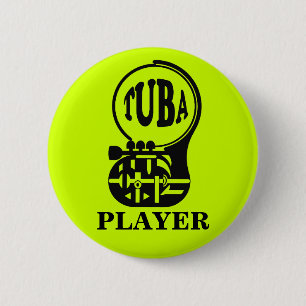 Chapa Redonda De 5 Cm TUBA , Tuba Player