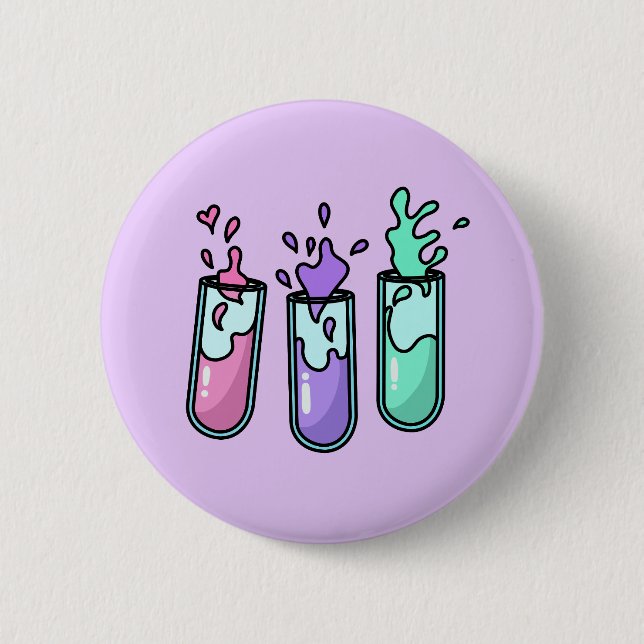 Chapa Redonda De 5 Cm Tubos de prueba turbulentos (Anverso)