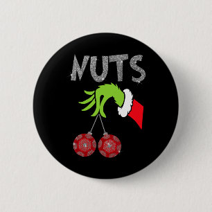 Chapa Redonda De 5 Cm Tuercas de pecho coincidiendo con castañas Navidad