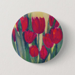 Chapa Redonda De 5 Cm tulipán rojo