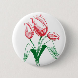 Chapa Redonda De 5 Cm Tulipanes