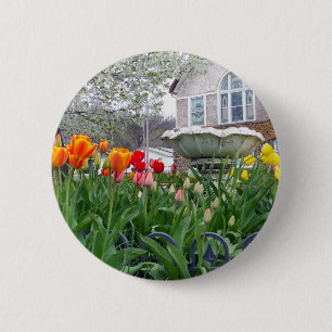 Chapa Redonda De 5 Cm Tulipanes de primavera