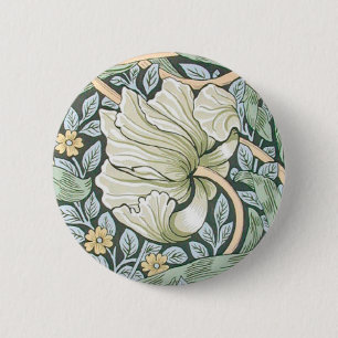 Chapa Redonda De 5 Cm Tulipanes Pimpernel Arte Botánico de William Morri