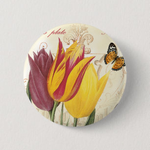 Chapa Redonda De 5 Cm Tulipanos