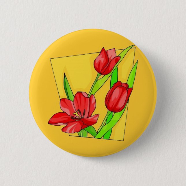 Chapa Redonda De 5 Cm Tulipanos (Anverso)