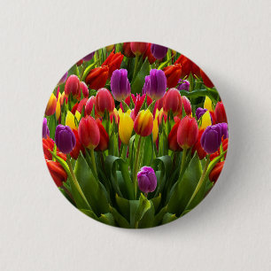 Chapa Redonda De 5 Cm Tulips brillante
