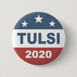 Chapa Redonda De 5 Cm Tulsi Gabbard 2020 para el presidente