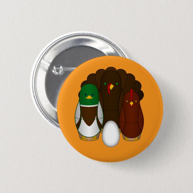 Chapa Redonda De 5 Cm Turducken - (Anverso y reverso)