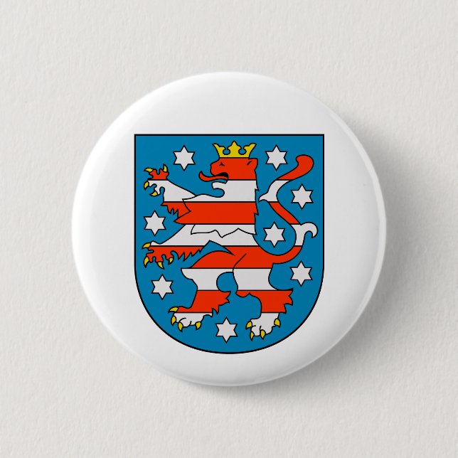 Chapa Redonda De 5 Cm Turingia escudo de armas (Anverso)