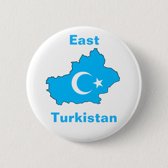 Chapa Redonda De 5 Cm Turkistan del este (Anverso)